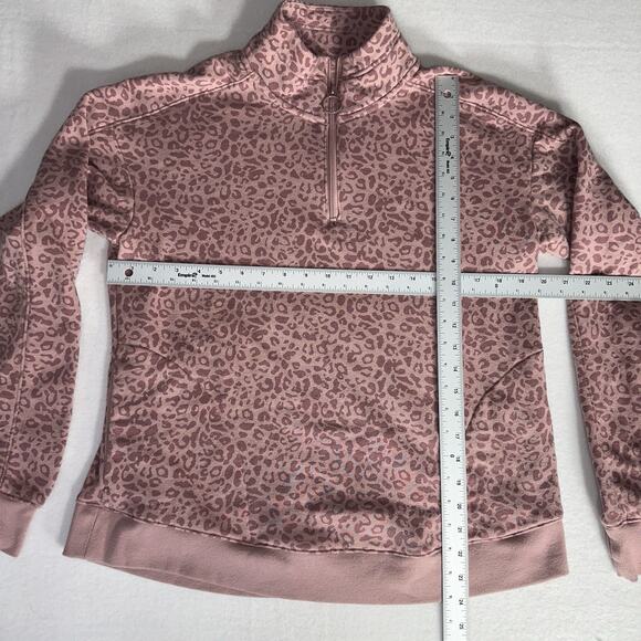 Tek Gear Ultrasoft Fleece Leopard Quarter Zip Pullover Women’s M Pink Cheetah - Picture 7 of 10